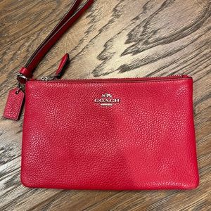 Coach red wristlet - like brand new!